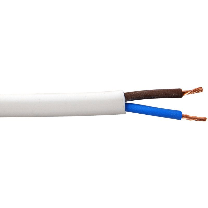 Cable Lyflex 0.75mm 2 Core LSZH Flex Cable White Round 3182B